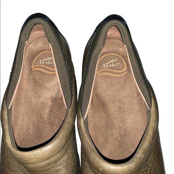 Dansko Sport Green Leather Clogs Shoes - Picture 3 of 6